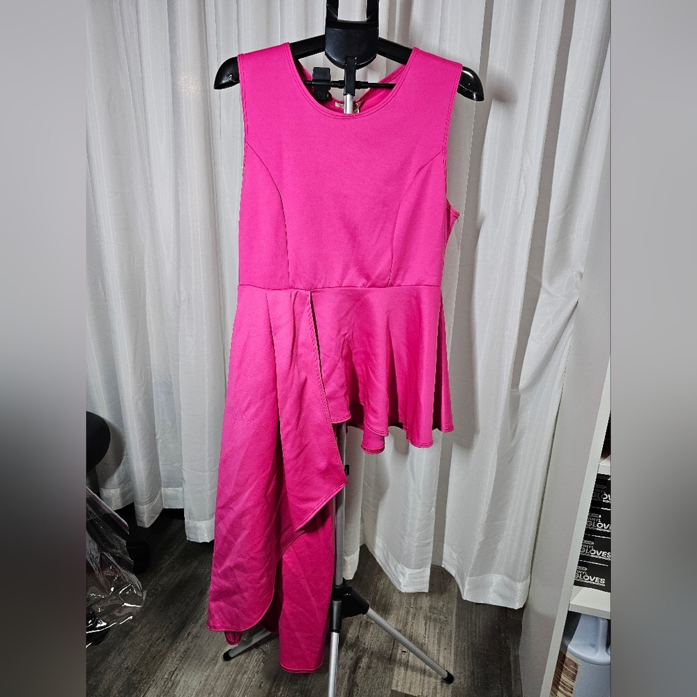Asymetrical Pink Sleeveless Top